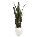 Nearly Naturals 51 in. Sansevieria Artificial Plant in White Planter 9432
